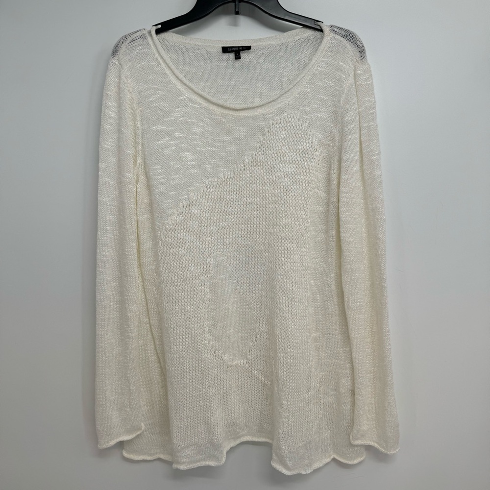Lafayette 148 New York Linen-Blend Tunic Women's L Cream